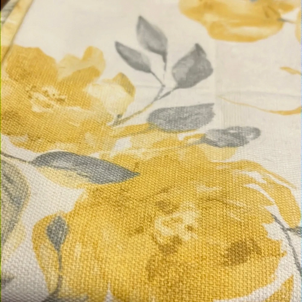 Ralph Lauren Floral Shower Curtain 70”x72” new deck wash white yellow